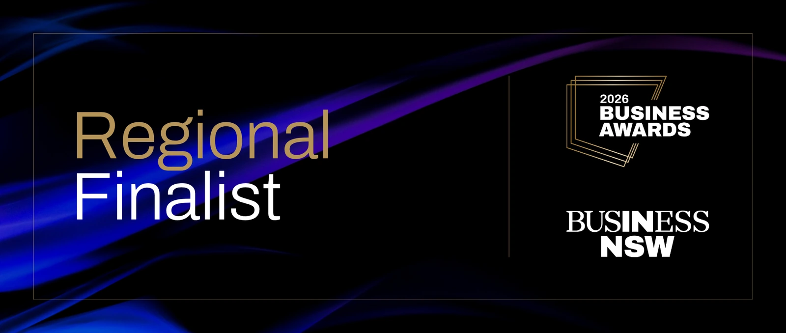 Official 2026 Business Awards Regional Finalist badge from Business NSW